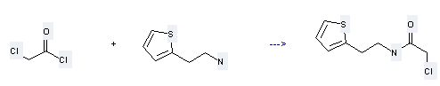 Acetamide,2-chloro-N-[2-(2-thienyl)ethyl]- can be prepared by 2-thiophen-2-yl-ethylamine and chloroacetyl chloride at the ambient temperature
